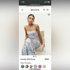 NWOT Frankie Silk Dress in Porcelain